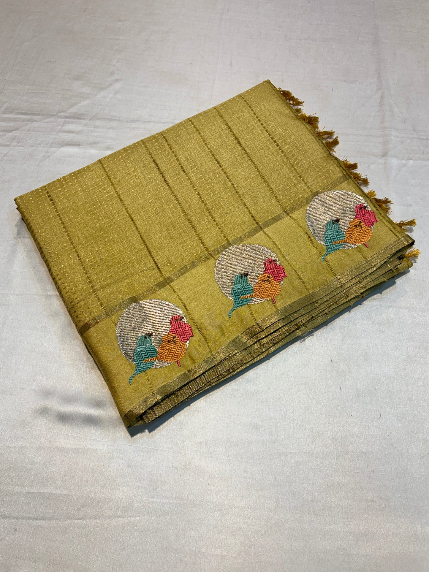 PREMIUM TUSSUR SILK SAREE WITH EMBROIDERY WORK
