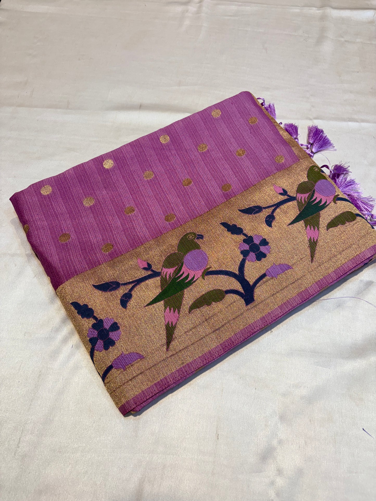SOFT DUPION SILK SAREE WITH MEENA BORDER