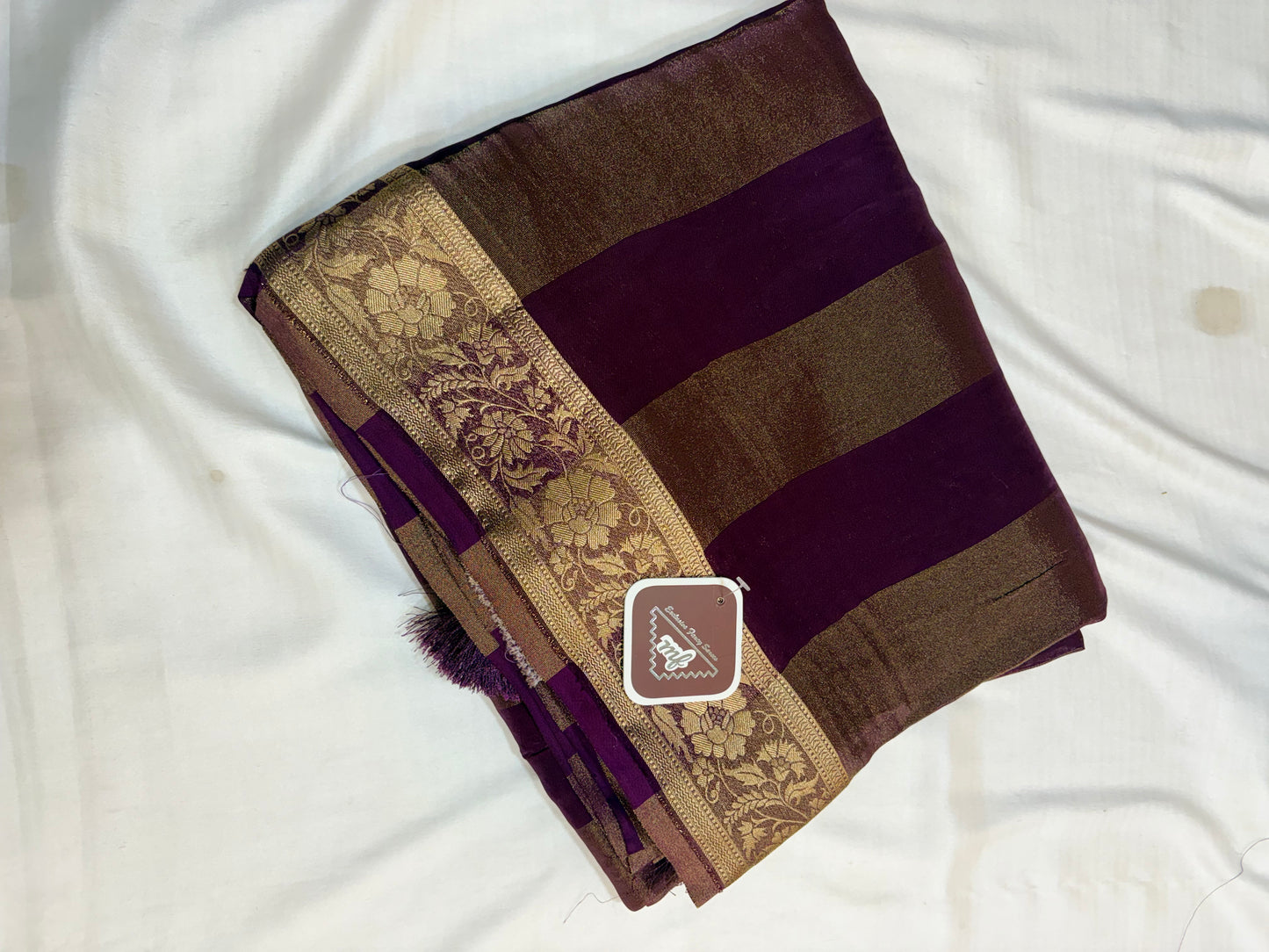 RAW CHINON CREAPE SAREE WITH GHARCHOLA BLOUSE