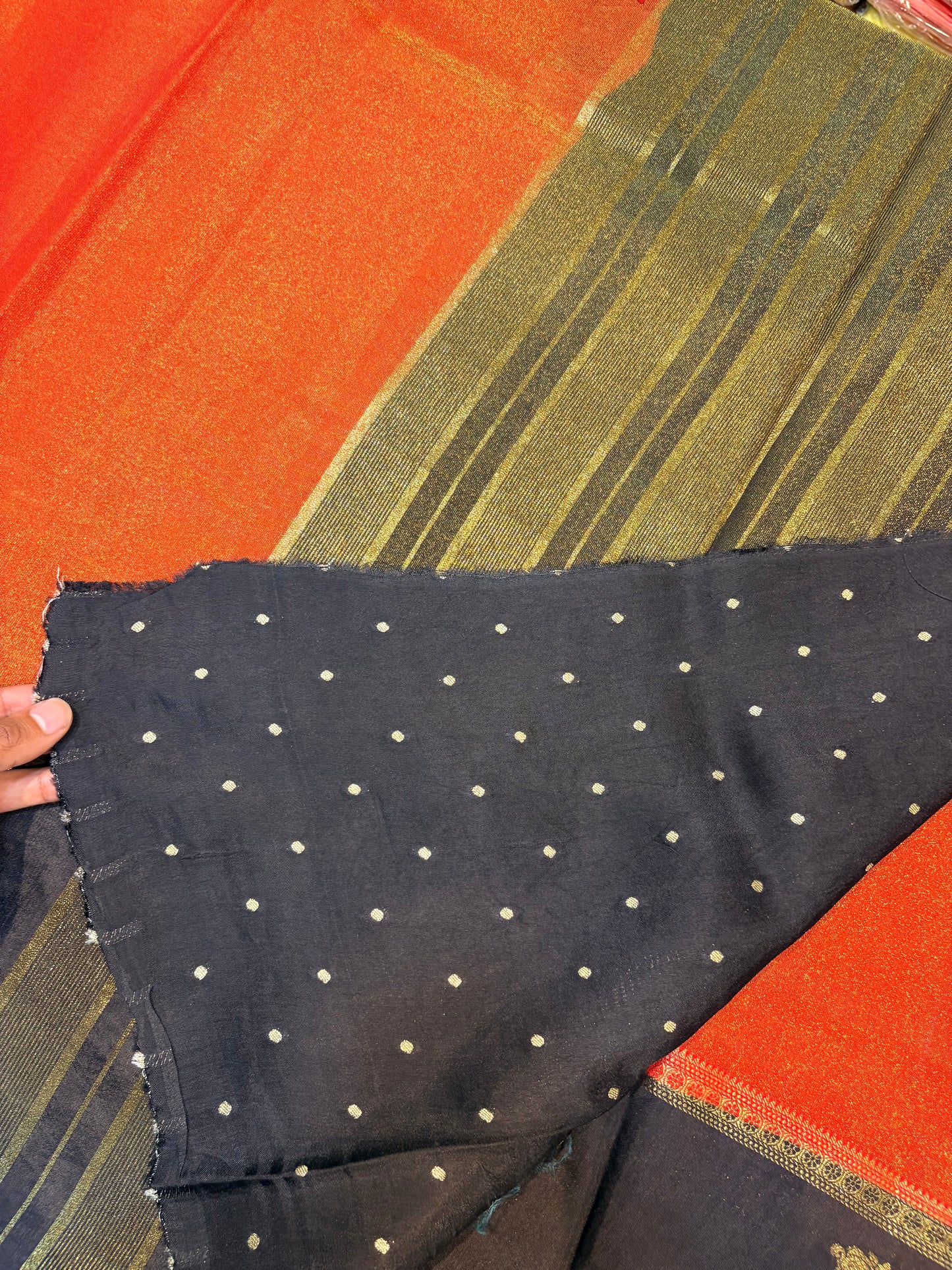 Premium Soft Tissue Georgette Saree with Gandaberunda Border