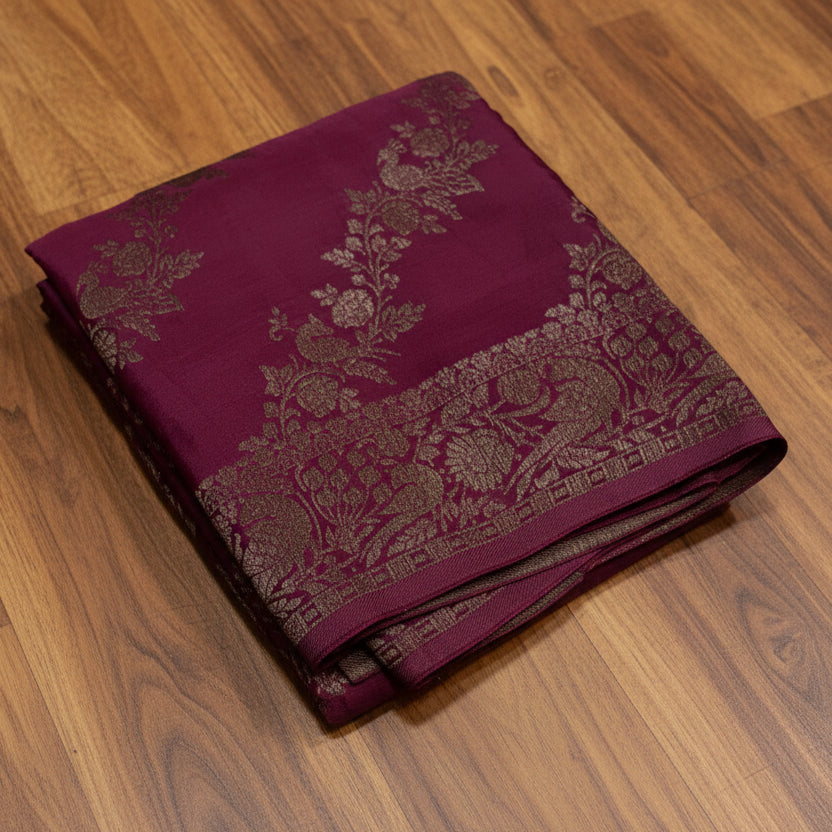 PREMIUM BANARAS KADDHI GEORGETTE SAREES WITH ANTIQUE ZARI