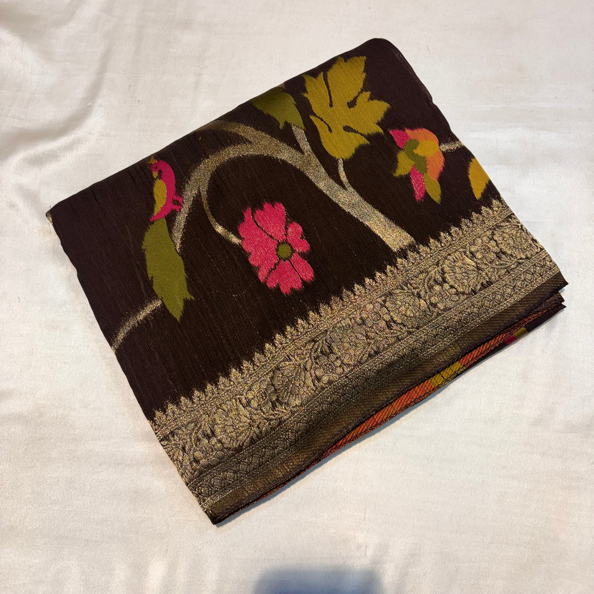 PREMIUM TUSSUR GEORGETTE SAREE WITH MEENA ZARI