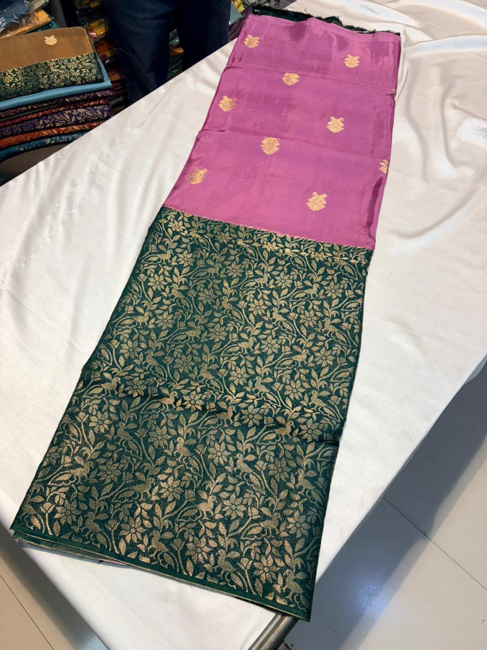 PREMIUM MOUNGA CREAPE SILK HALF & HALF PATTERN