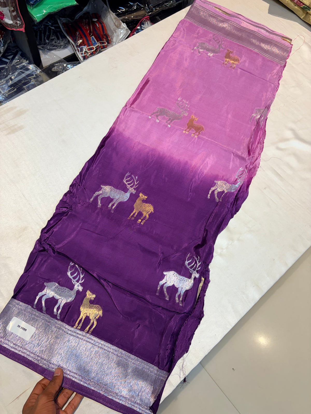 PREMIUM H O CREAPE SILK SAREE IN DUAL SHADE