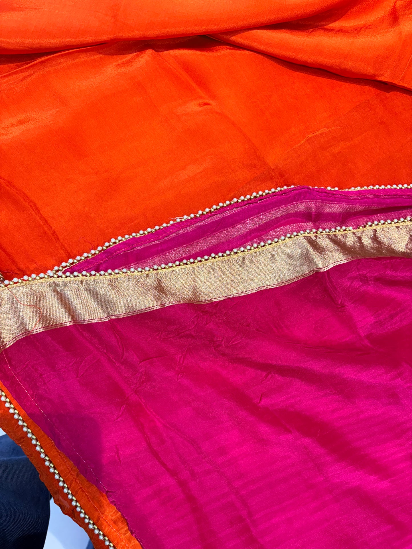 PREMIUM CHINON SILK SAREE WITH GHARCHOLA BANDHINI PALLU