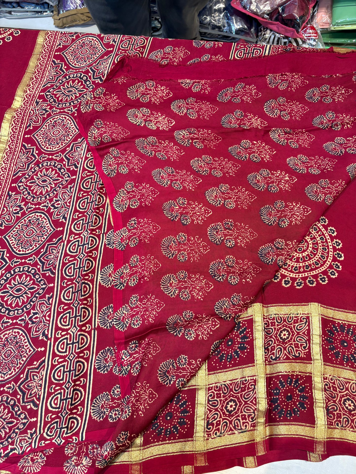PREMIUM AJRAKH GHARCHOLA SAREE