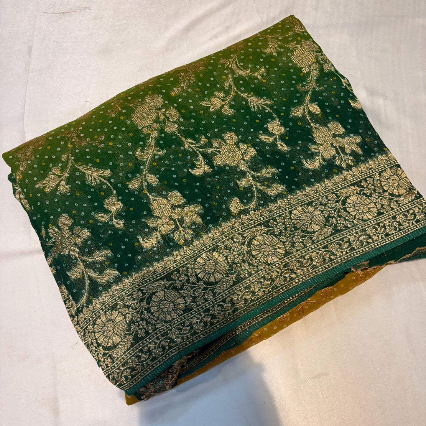 PREMIUM BANDHINI BANARASI KHADDI GEORGETTE SAREES