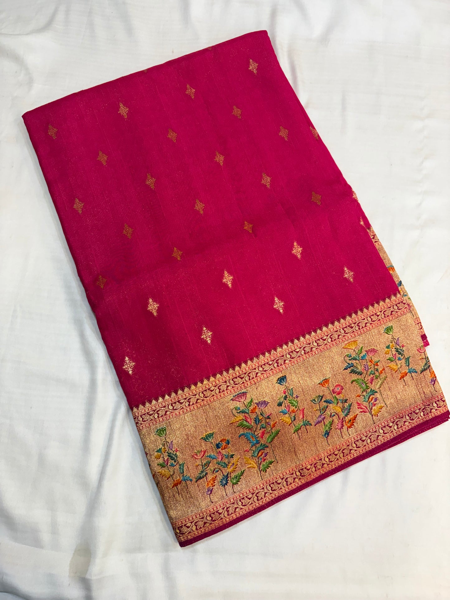 PREMIUM TUSSUR SILK SAREE WITH PASHMEENA BORDER