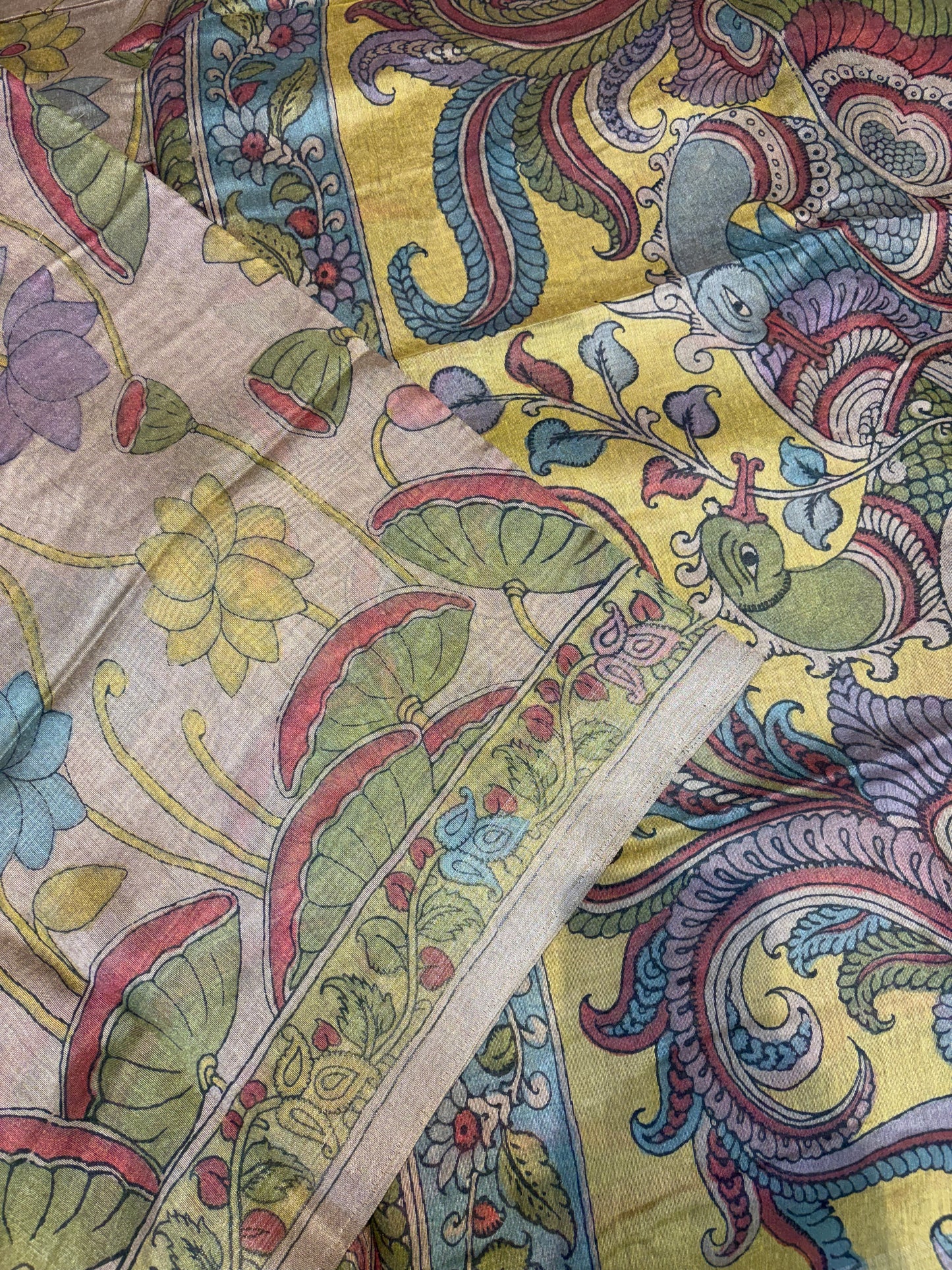 SOFT COTTON SAREE WITH KALAMKARI PRINT