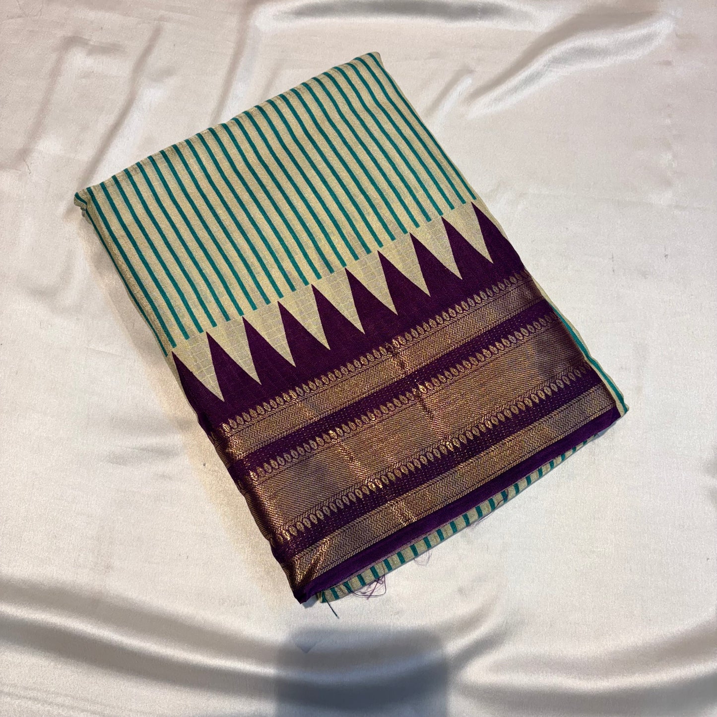 SOFT CHANDERI DOLA SAREES WITH GANGA YAMMUNA BORDER
