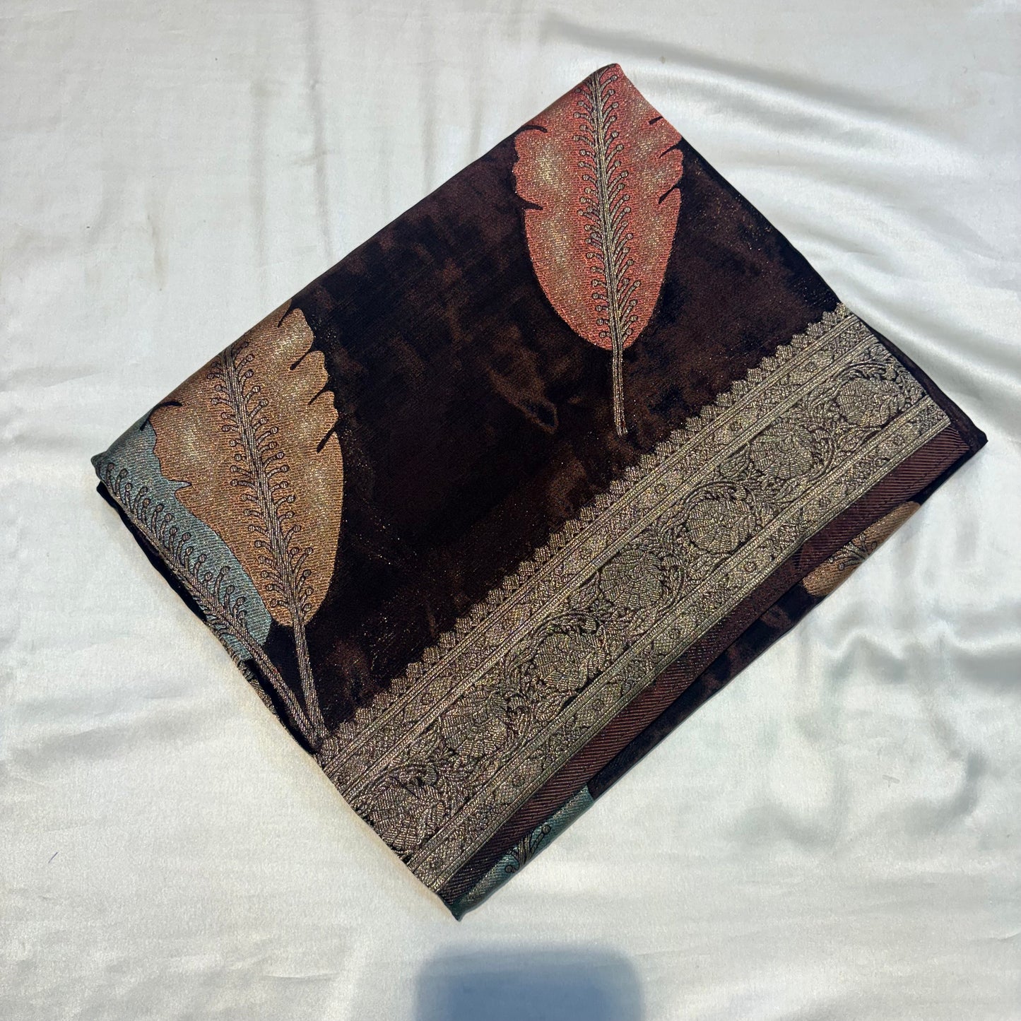 PREMIUM H.O CREAPE SILK SAREES( COFFEE)
