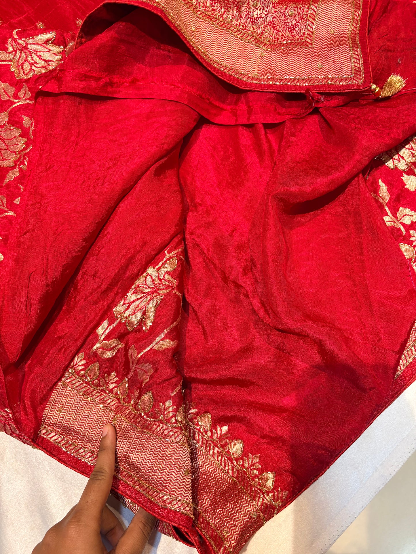 PURE MOUNGA SILK SAREE WITH HANDWORK