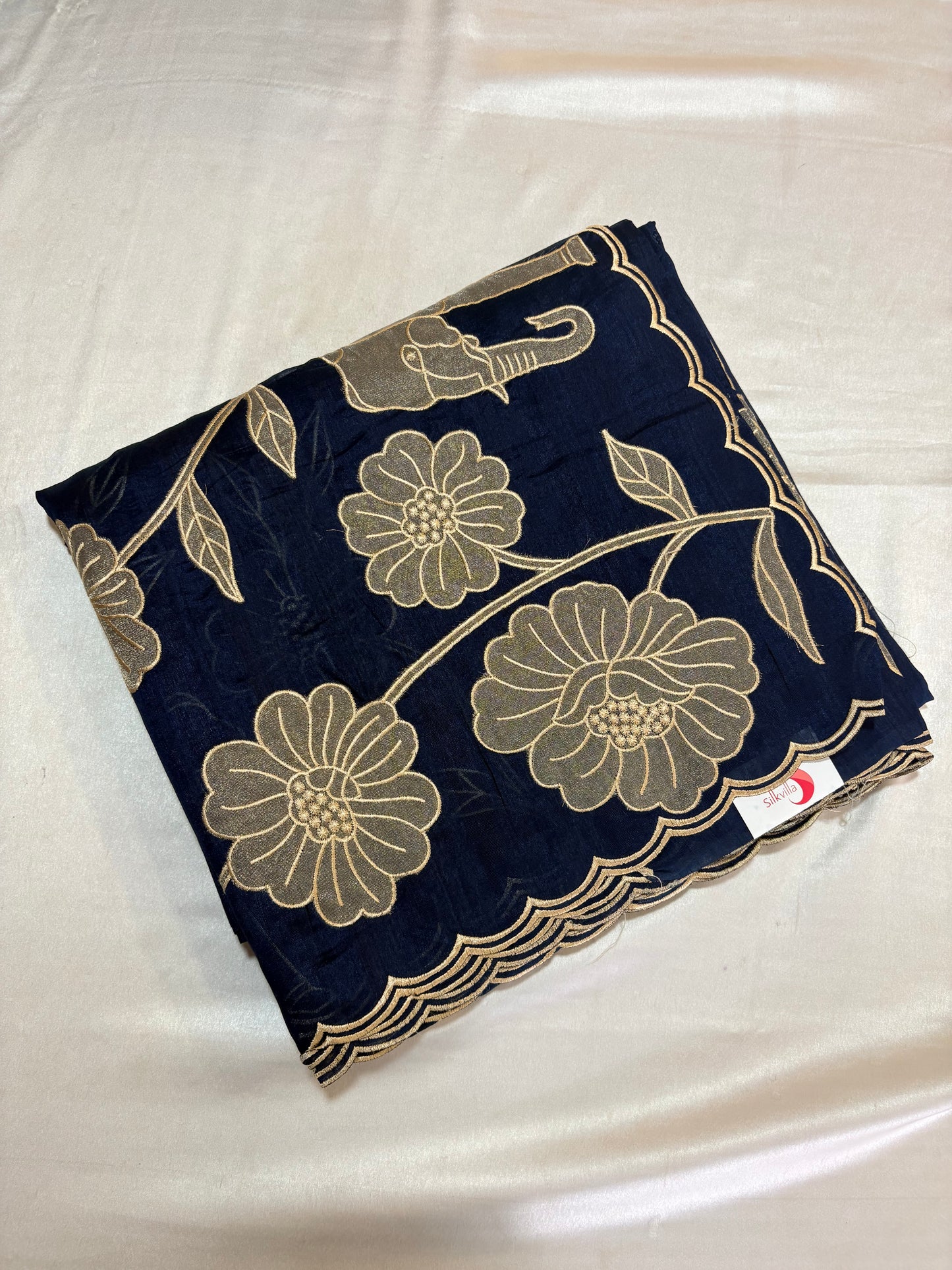 PREMIUM TUSSUR SILK SAREE WITH APPLIQUE WORK