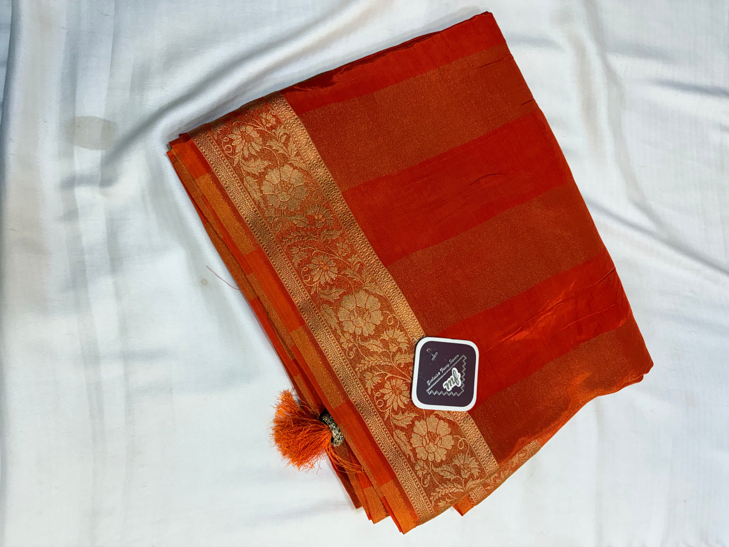 RAW CHINON CREAPE SAREE WITH GHARCHOLA BLOUSE