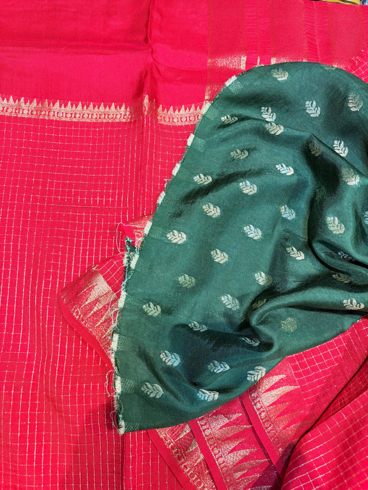 VISCOSE CHECKS HALF & HALF