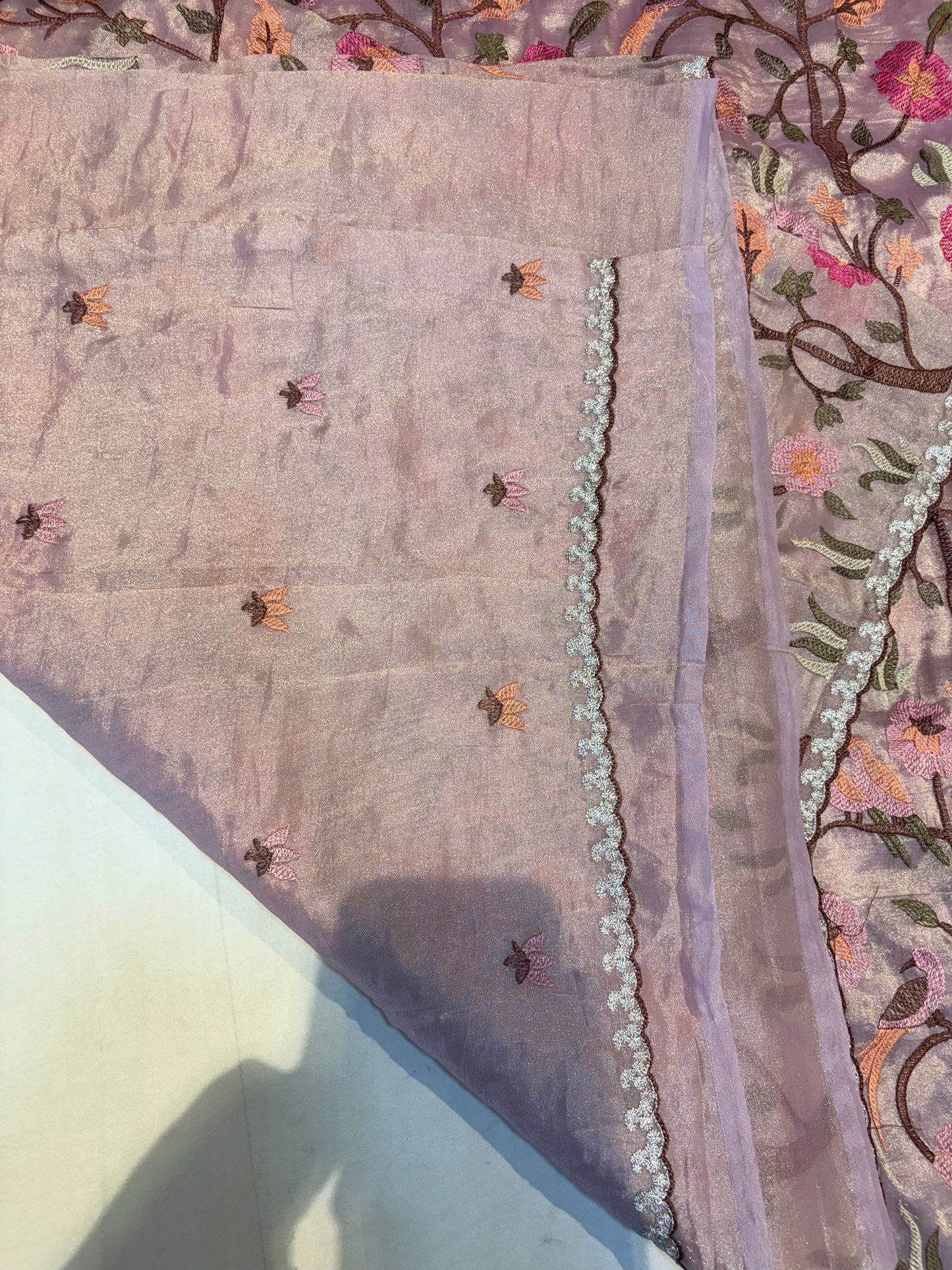 FANCY EMBROIDERY TUSSUR SAREE