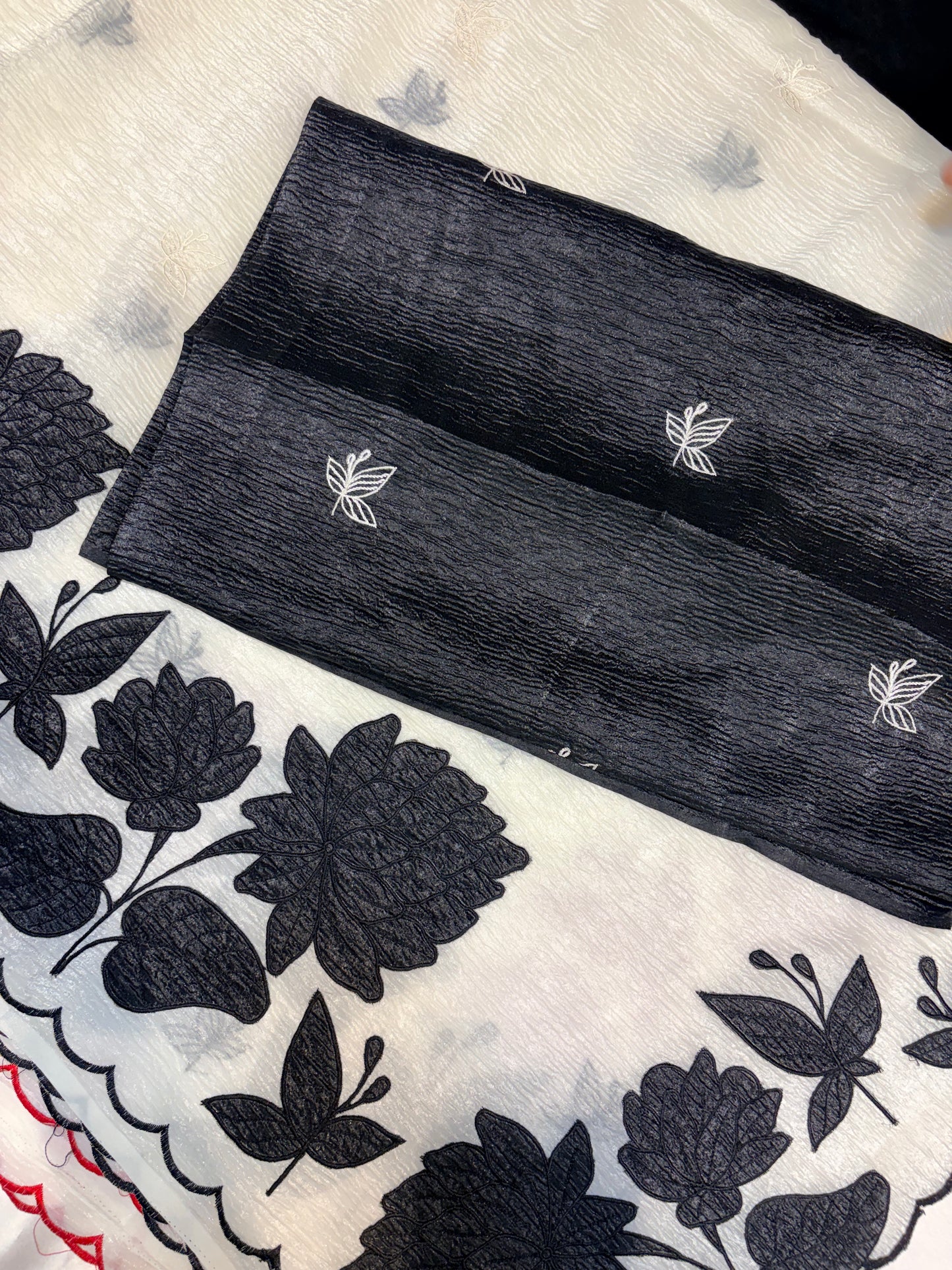 PREMIUM FANCY WEAR SAREE WITH APPLIQUE WORK