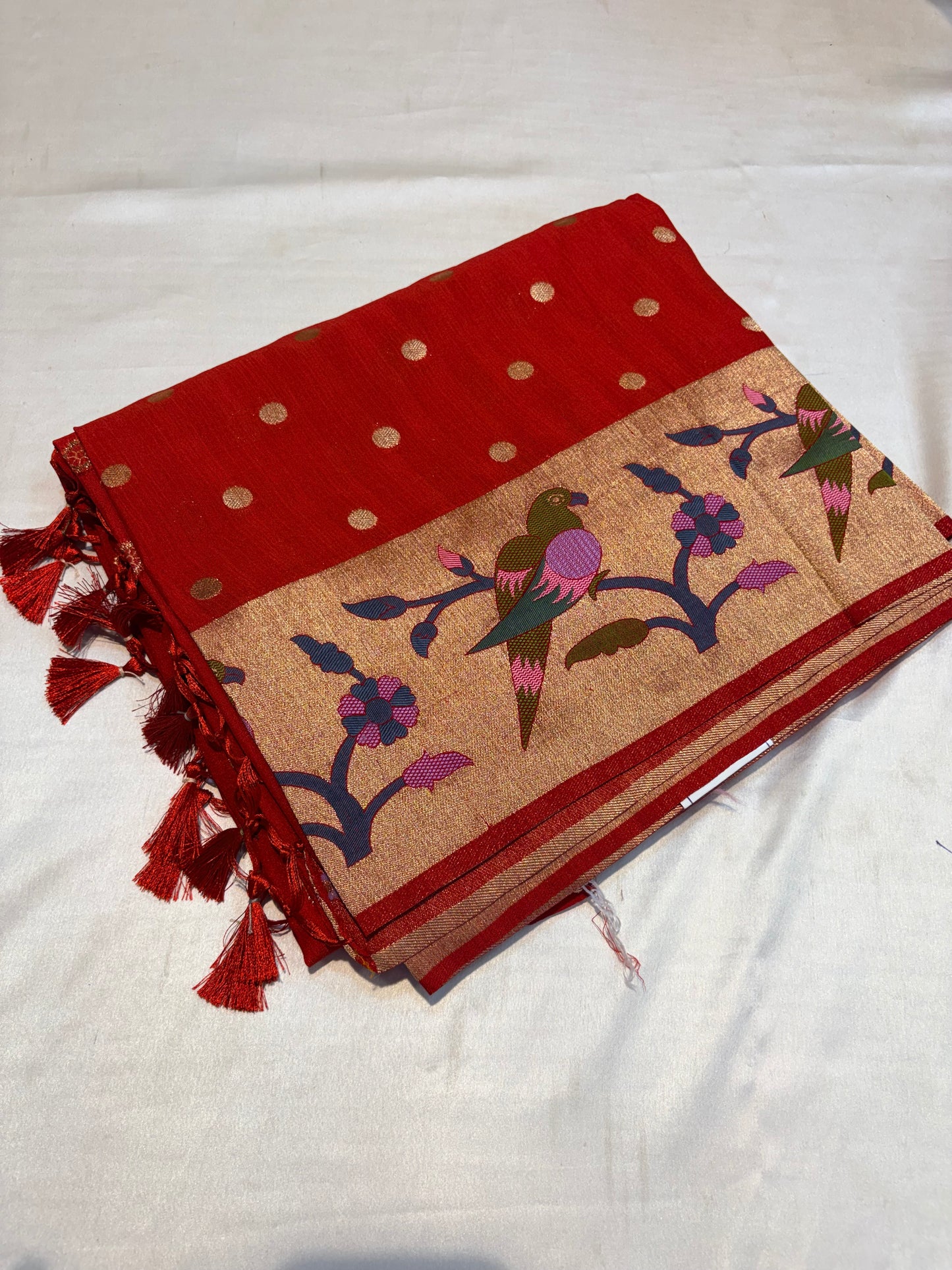 SOFT DUPION SILK SAREE WITH MEENA BORDER