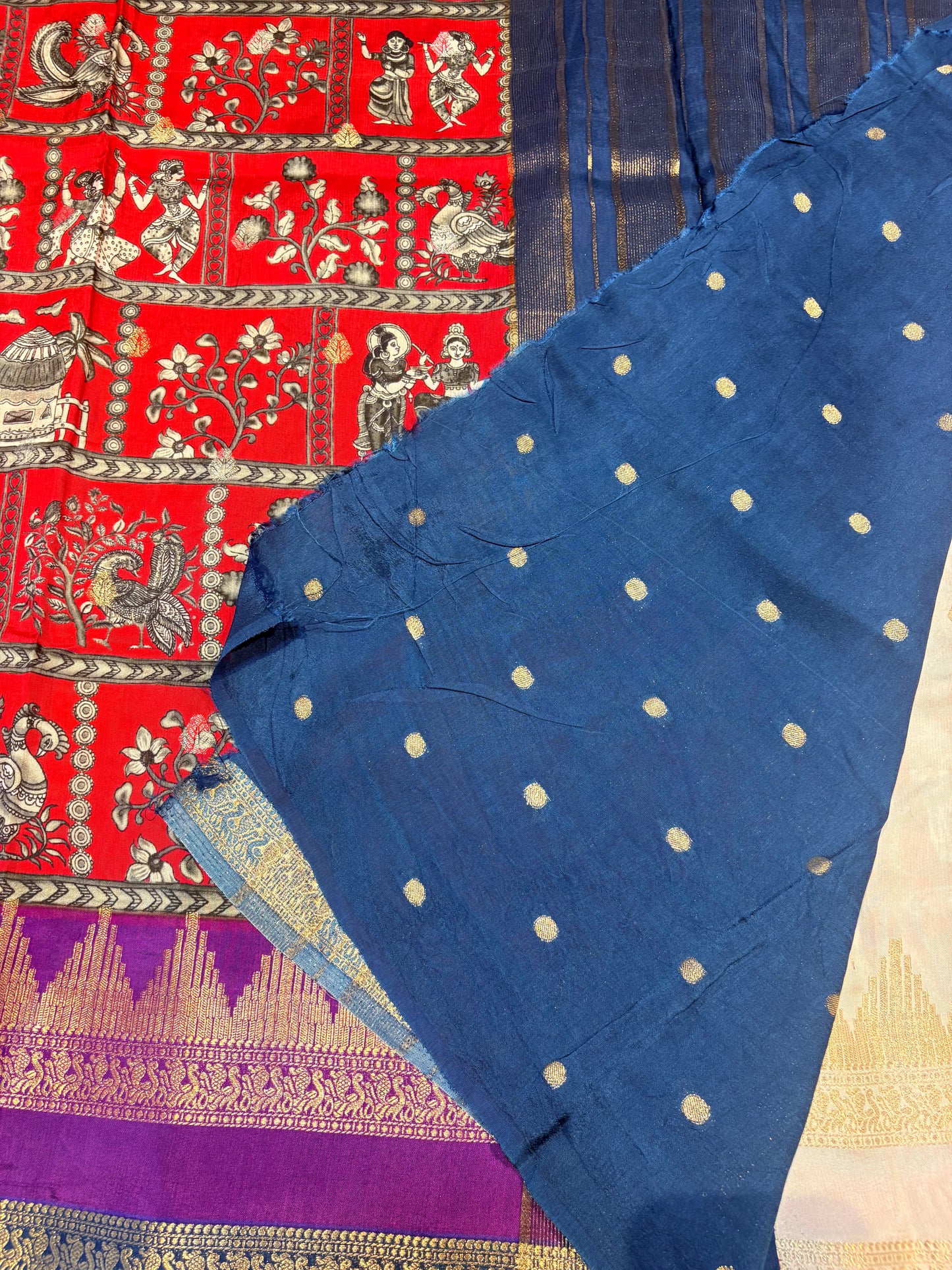 PREMIUM KALAMKARI MOUNGA CREAPE SAREE