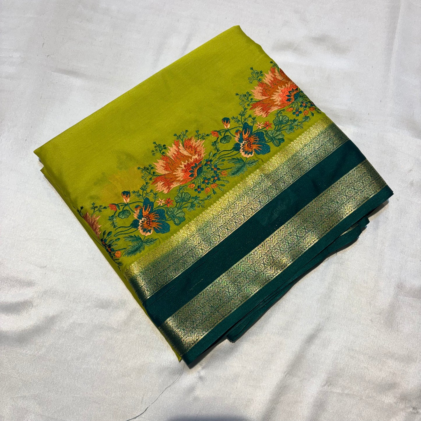 SEMI MYSORE SILK SAREE WITH EMBROIDERY SAREE