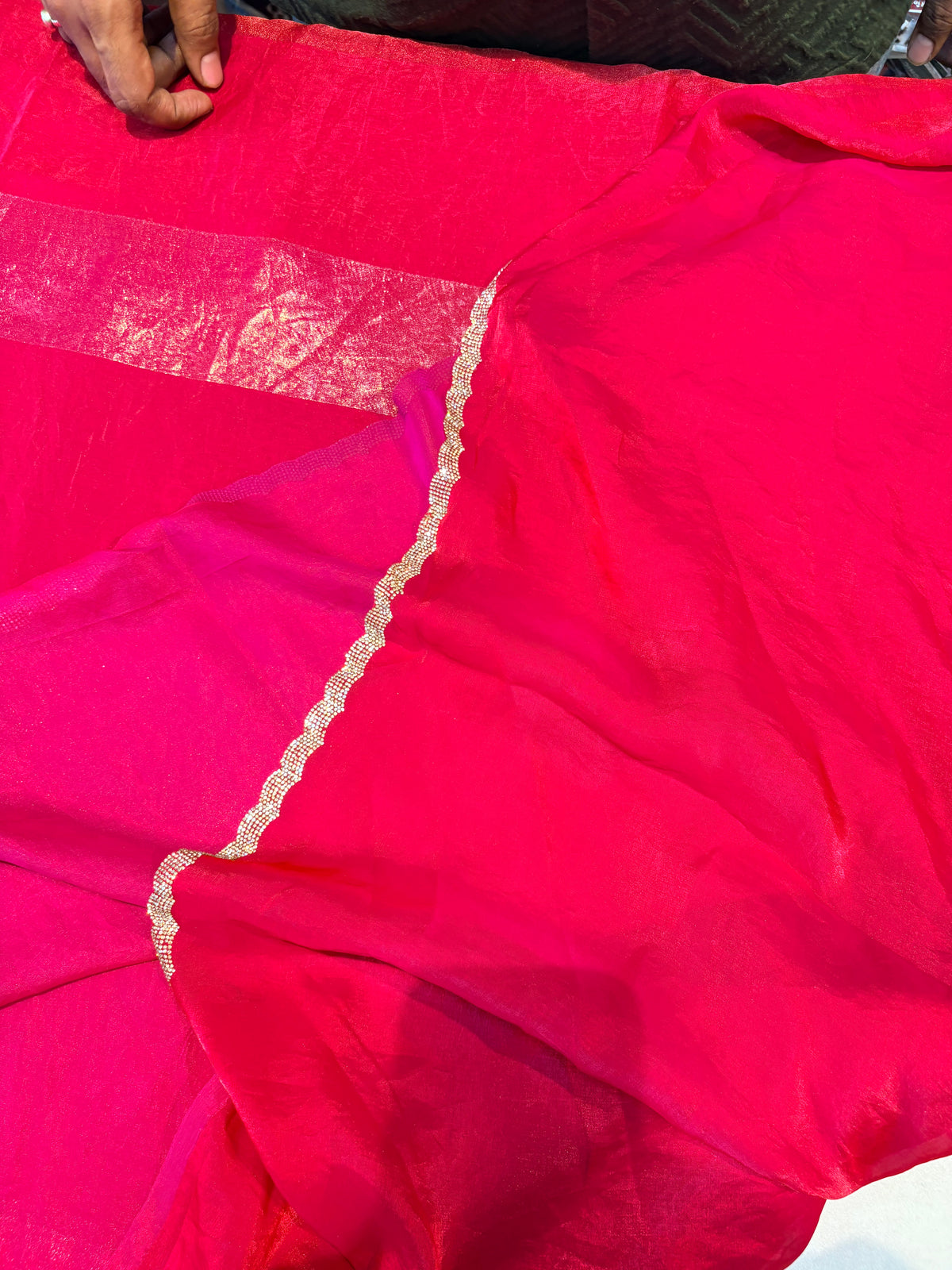 FANCY CHIFFON SAREE WITH BORDER WORK