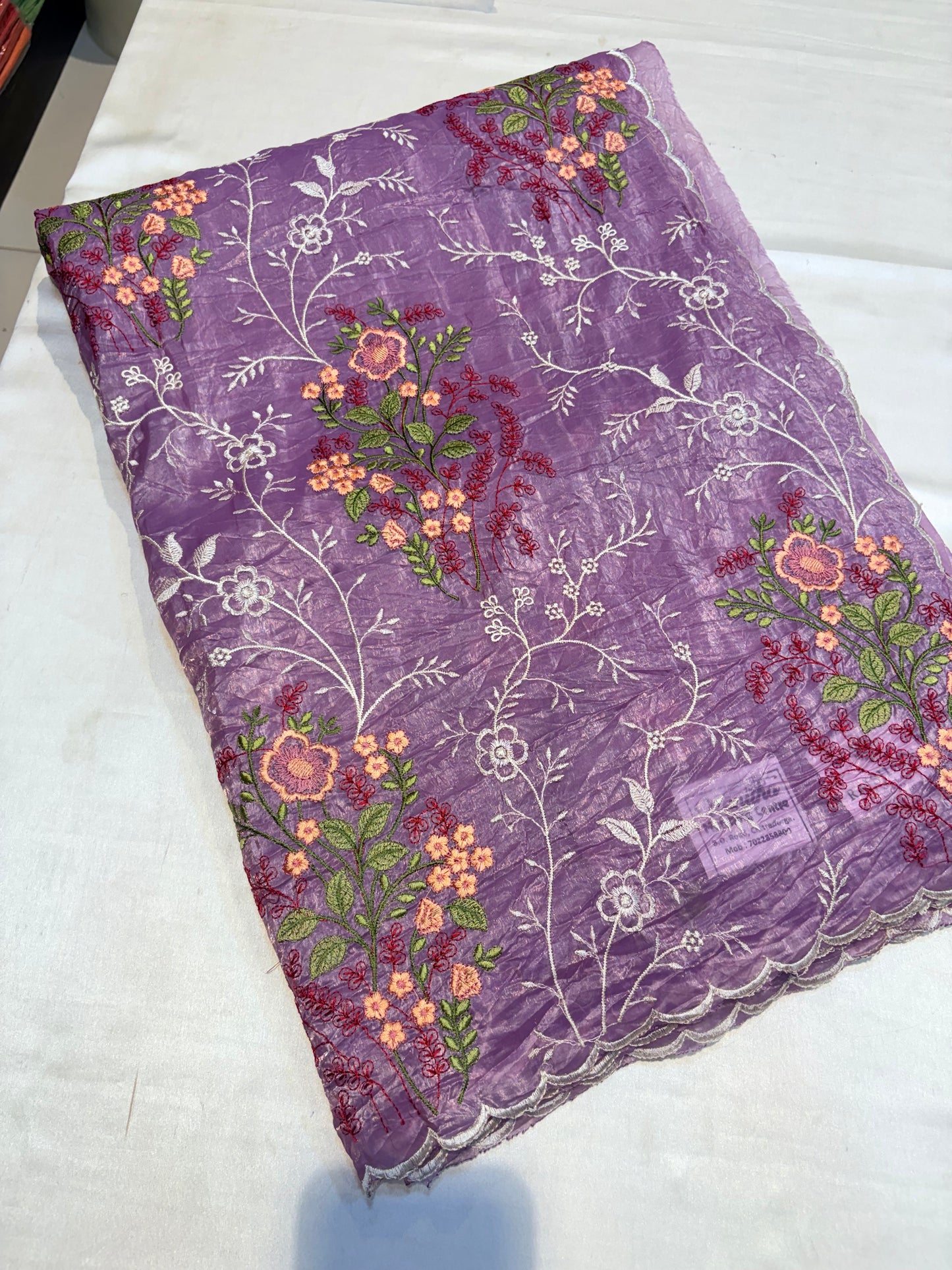 Soft fancy sarees with embroidery work
