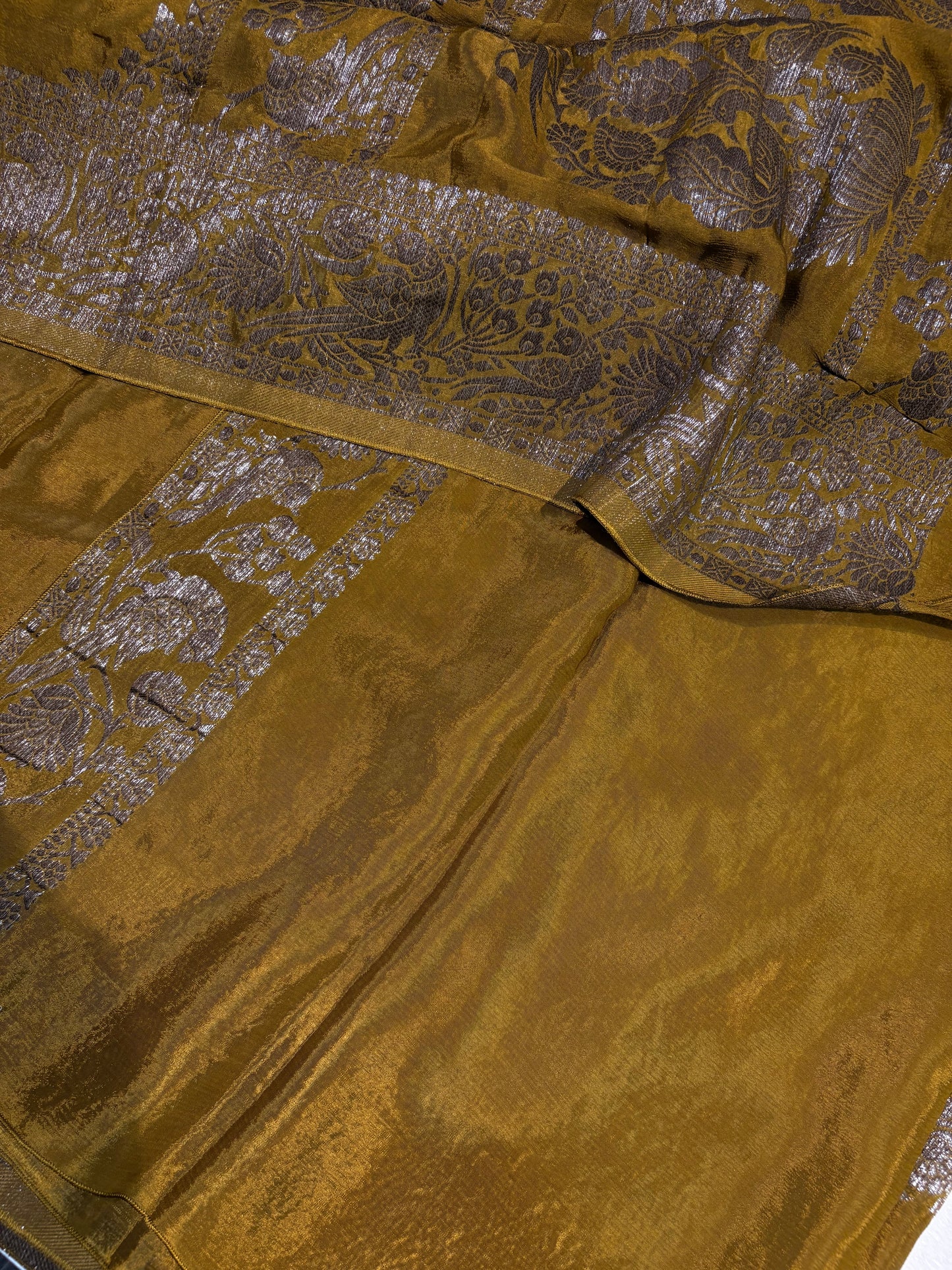 PREMIUM BANARAS KADDHI GEORGETTE SAREES WITH ANTIQUE ZARI