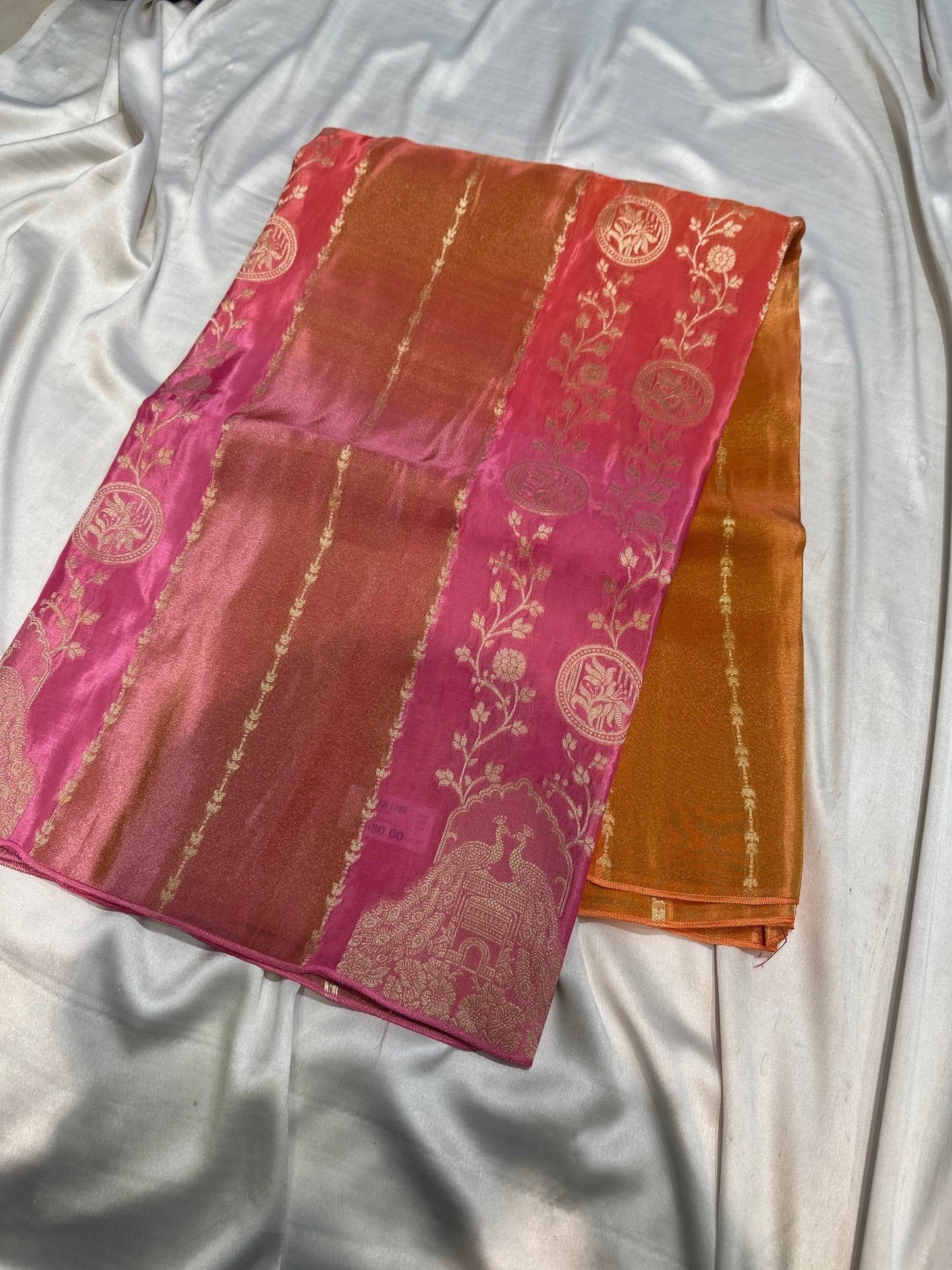 PREMIUM CHINON CREAPE SAREE IN DUAL SHADE