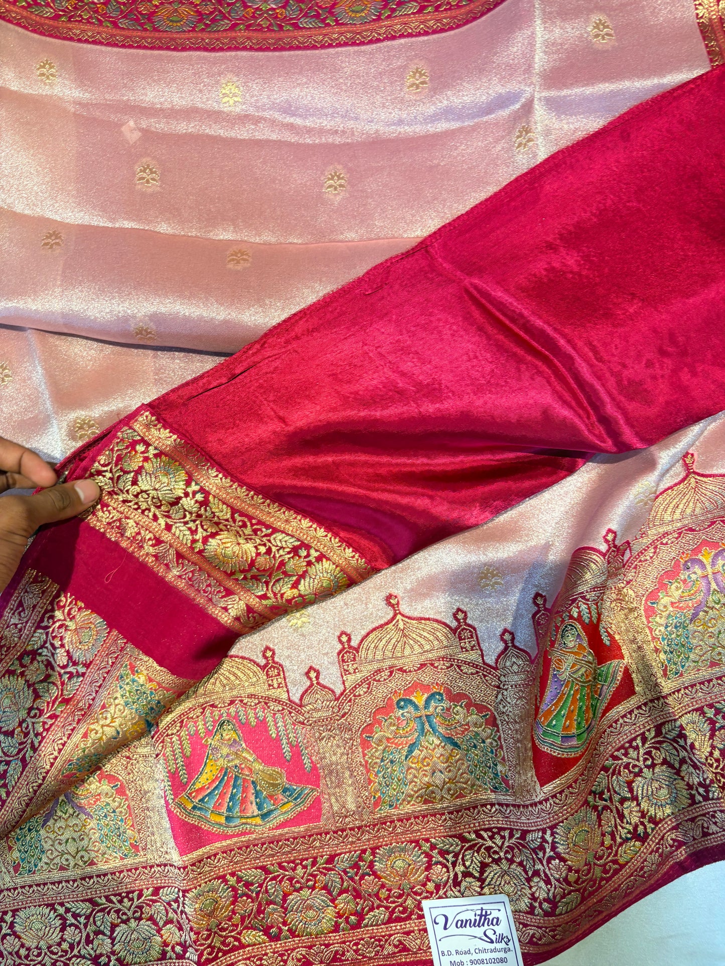 PURE BANARASI GEORGETTE SAREE WITH PASHMINA BORDER