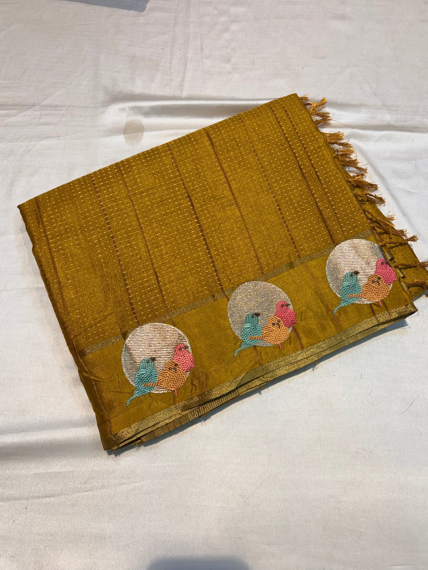 PREMIUM TUSSUR SILK SAREE WITH EMBROIDERY WORK