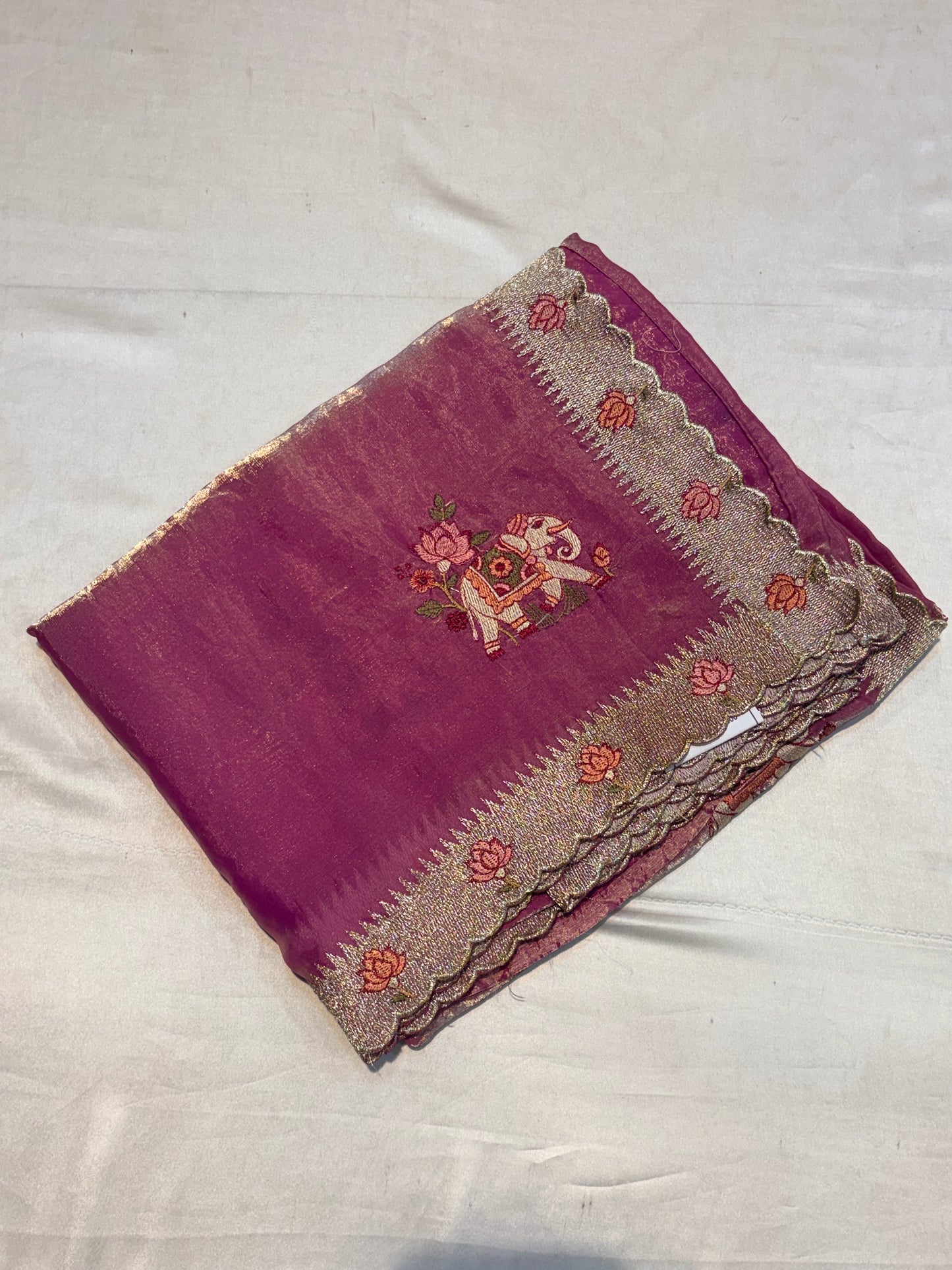 SOFT GLASS TISSUE WITH EMBROIDERY WORK