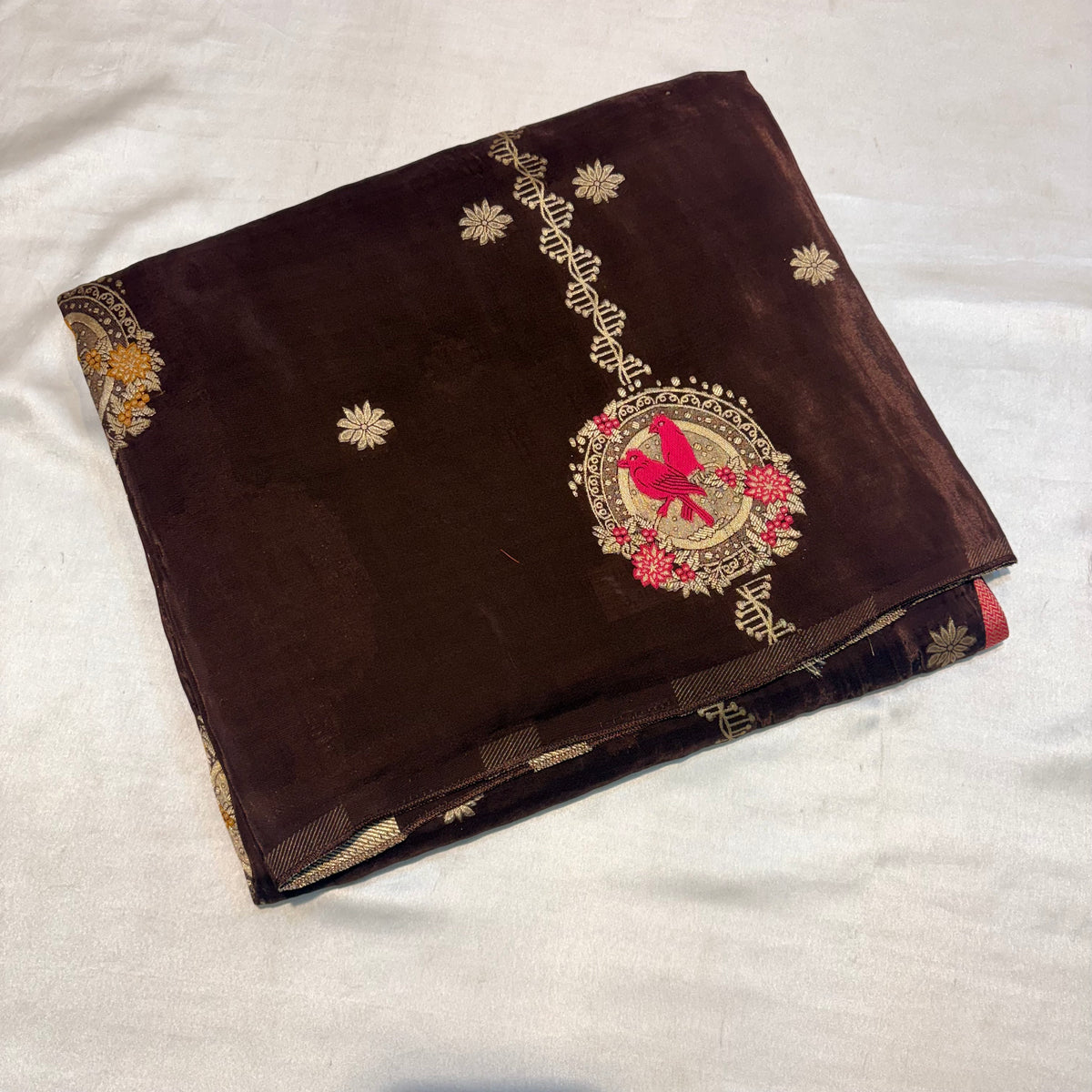 PREMIUM RAW CHINON CREAPE SAREE