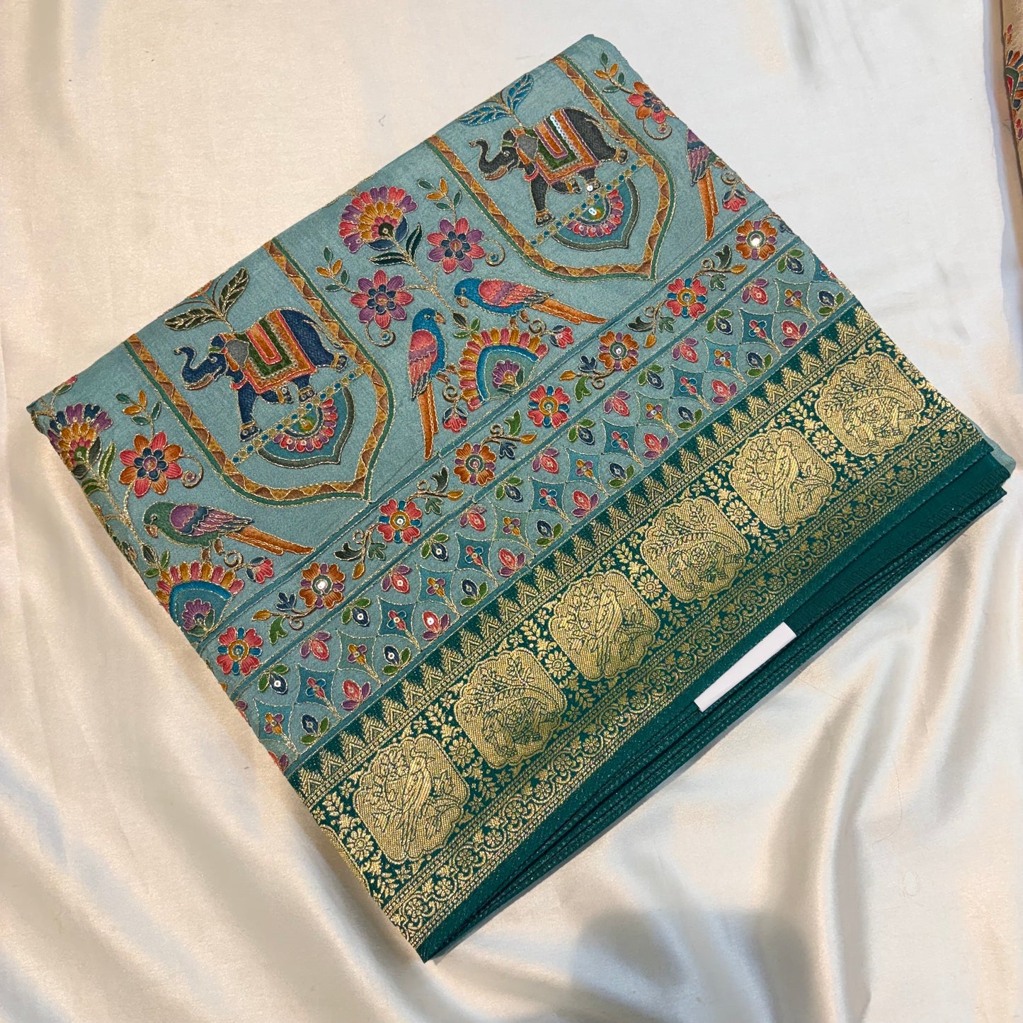 PURE PASHMINA SILK SAREE WITH KAATA WORK