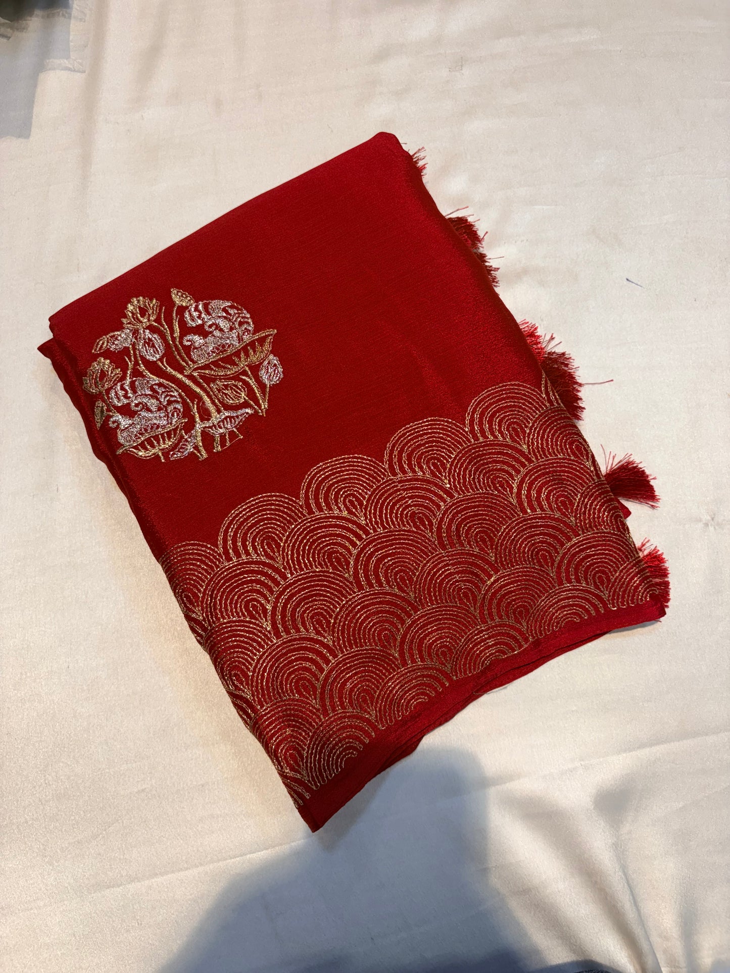 PREMIUM CHINON CREAPE WITH EMBROIDERY WORK