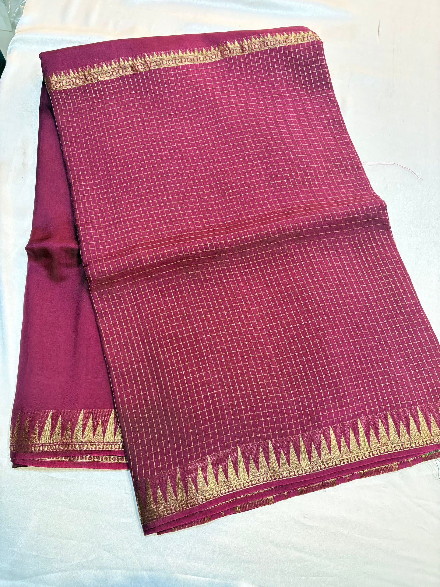 VISCOSE CHECKS HALF & HALF CREAPE SILK