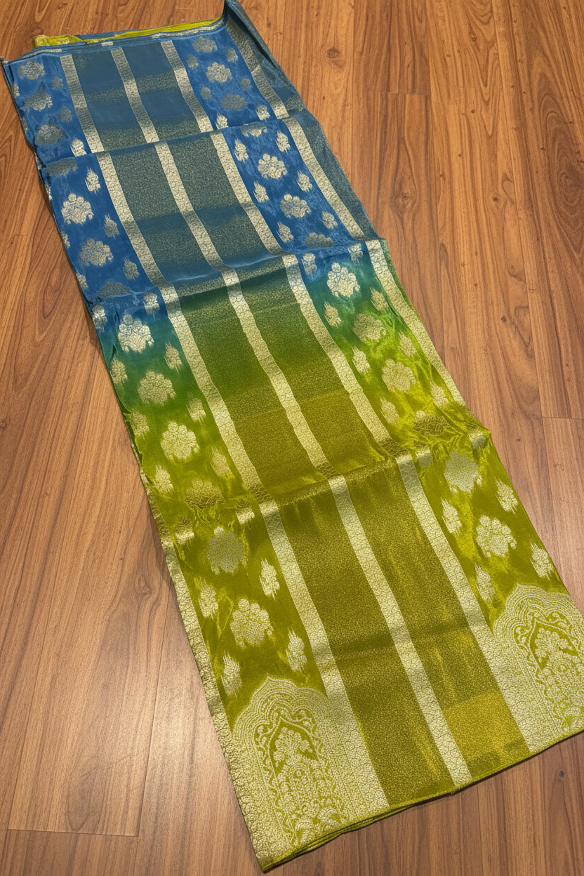 PREMIUM RAW CHINON CREAPE SAREE