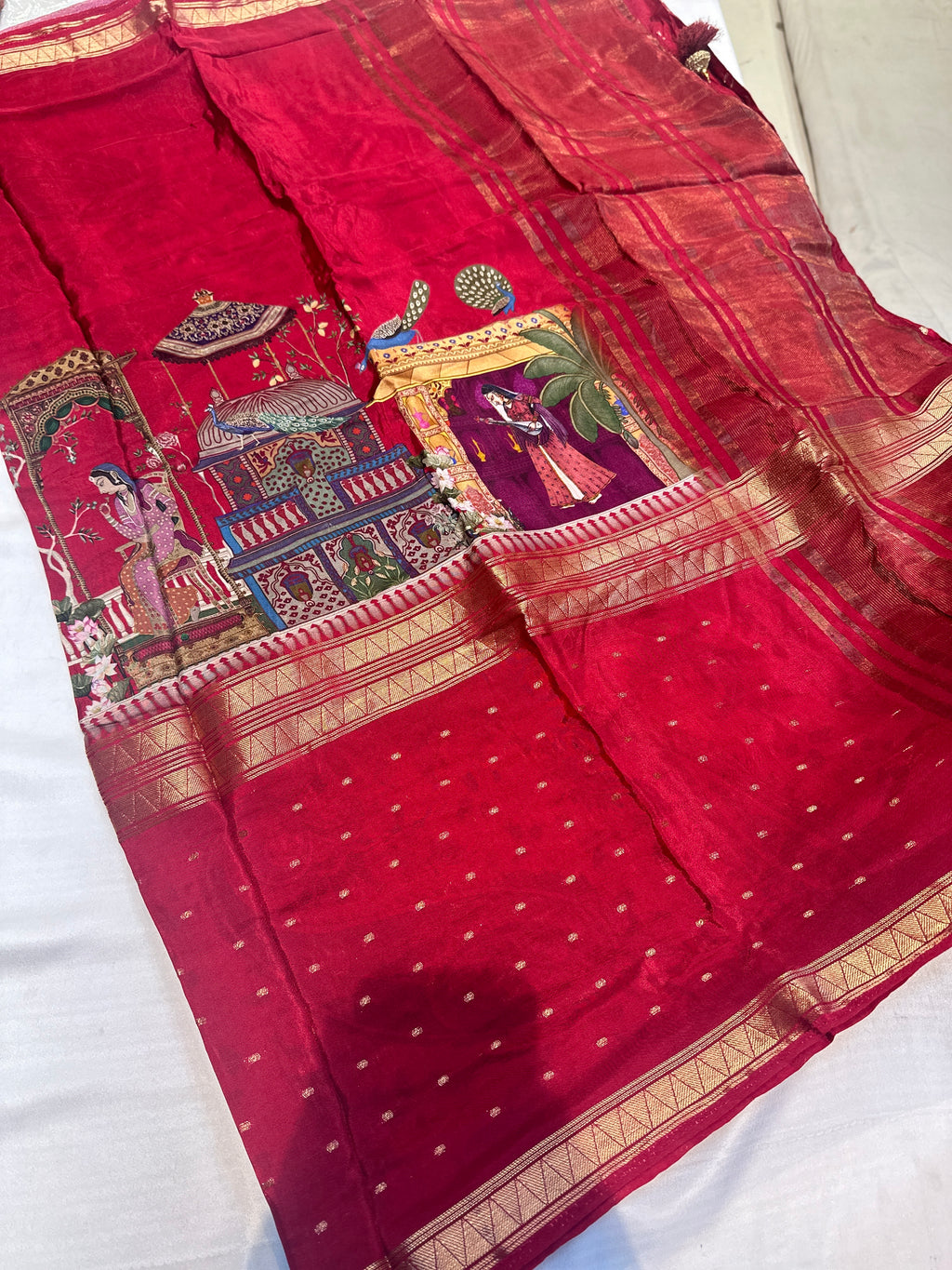 PREMIUM MOUNGA CREAPE WITH KALAMKARI PRINT