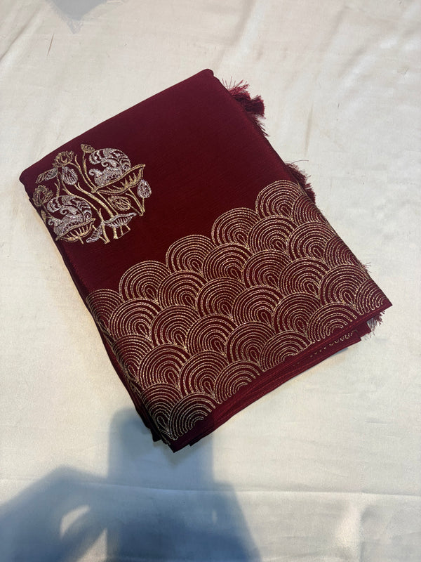 PREMIUM CHINON CREAPE WITH EMBROIDERY WORK