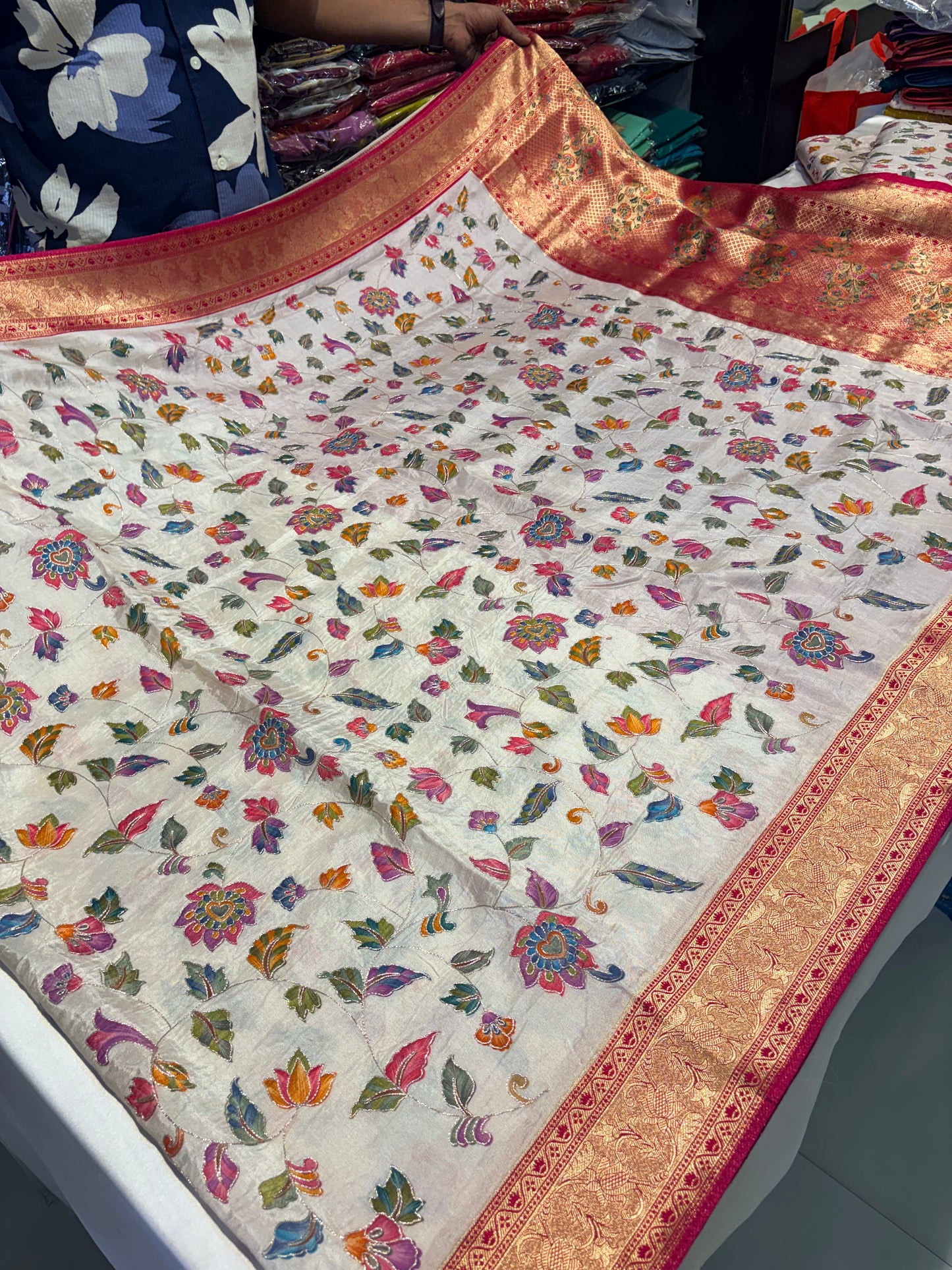 PURE PASHMEENA SILK WITH WORK