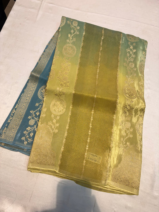 PREMIUM CHINON CREAPE SAREE IN DUAL SHADE