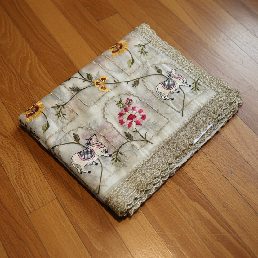 SOFT TISSUE FANCY SAREE
WITH PICHWAI EMBROIDERED WORK