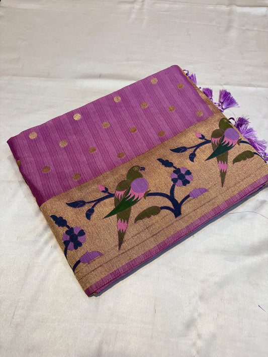 SOFT DUPION SILK SAREE WITH MEENA BORDER