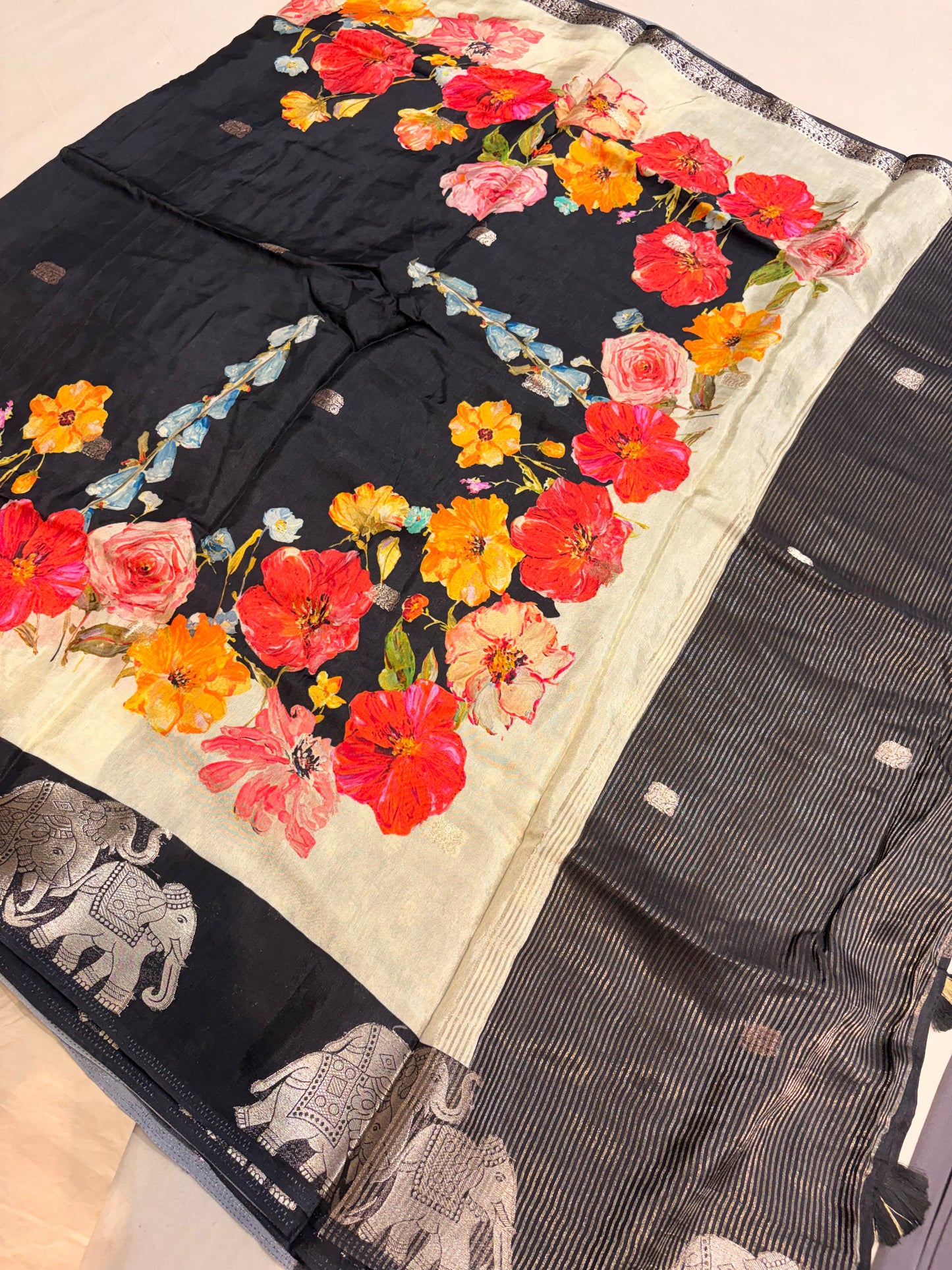 PREMIUM PRINTED MOUNGA SAREE
