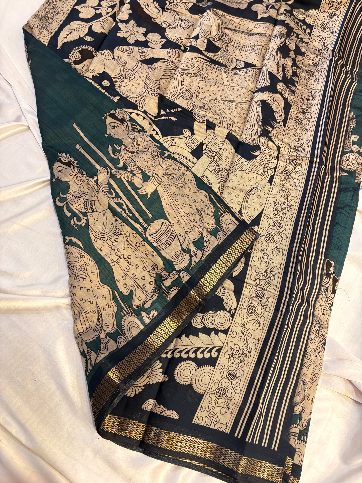 SOFT COTTON SAREE WITH KALAMKARI PRINT