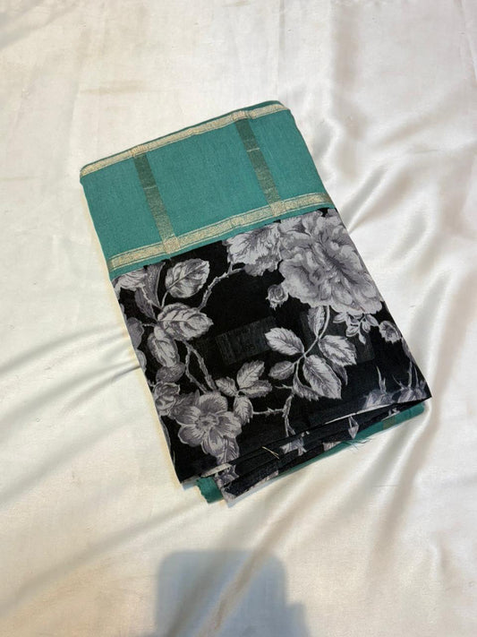 PREMIUM SOFT GHARCHOLA COTTON SAREE WITH FLORAL BORDER