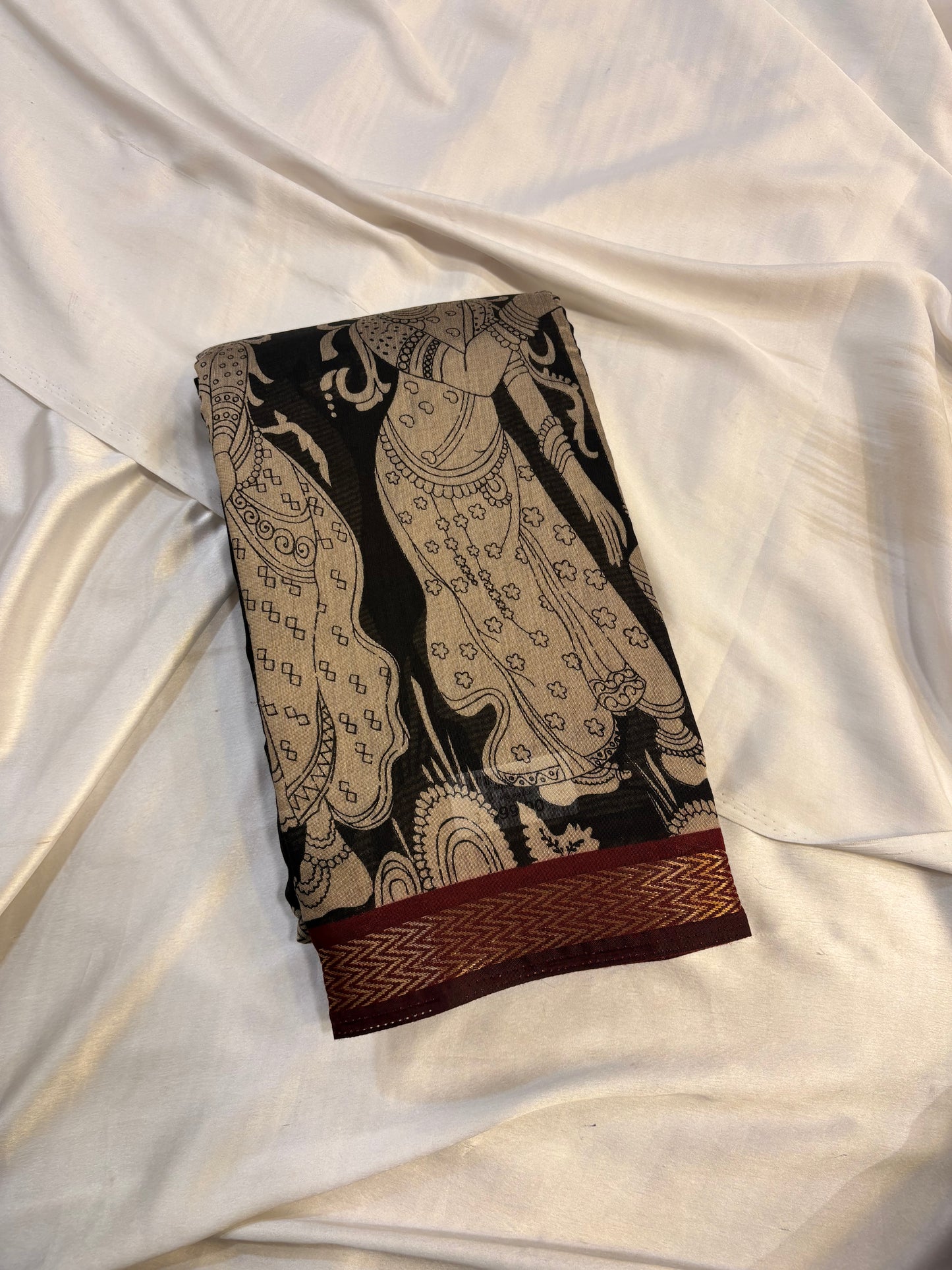 SOFT COTTON SAREE WITH KALAMKARI PRINT