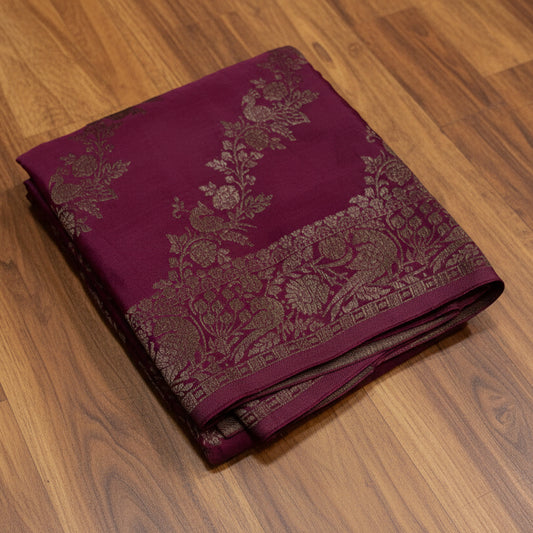 PREMIUM BANARAS KADDHI GEORGETTE SAREES WITH ANTIQUE ZARI