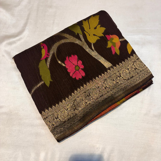 PREMIUM TUSSUR GEORGETTE SAREE WITH MEENA ZARI