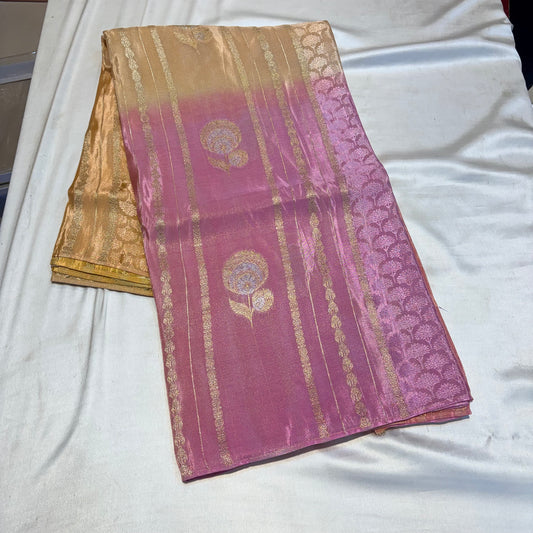 PREMIUM CHINON CREAPE SAREE IN AMBREE SHADES