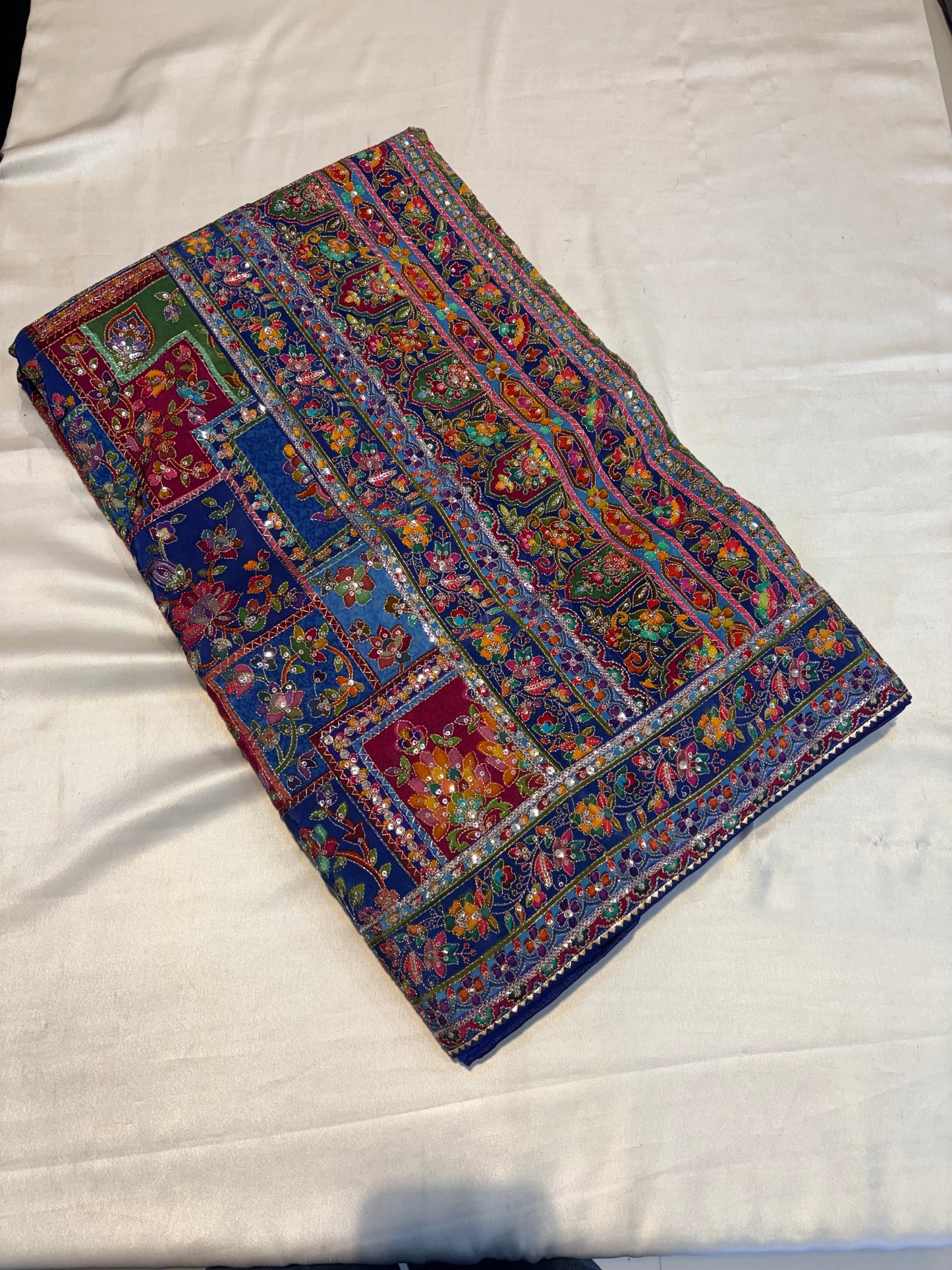 PURE PASHMEENA WITH WORK & READY BLOUSE
